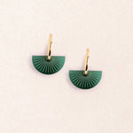 Art Deco 'Sun' Hoops in Smaragdgrün - acutecolor