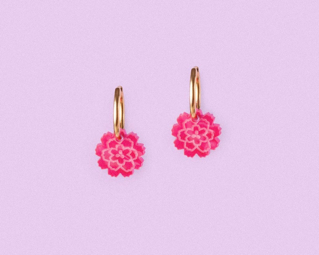Birthflower Januar x Nelken Ohrring Set - acutecolor