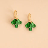 Brokkoli Ohrringe mit Edelstahl Hoops - acutecolor