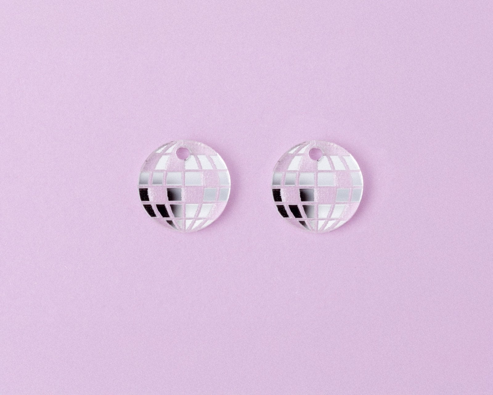 Discokugel Ohrring Set mit Edelstahl Hoops - acutecolor