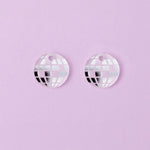 Discokugel Ohrring Set mit Edelstahl Hoops - acutecolor