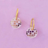 Discokugel Ohrring Set mit Edelstahl Hoops - acutecolor