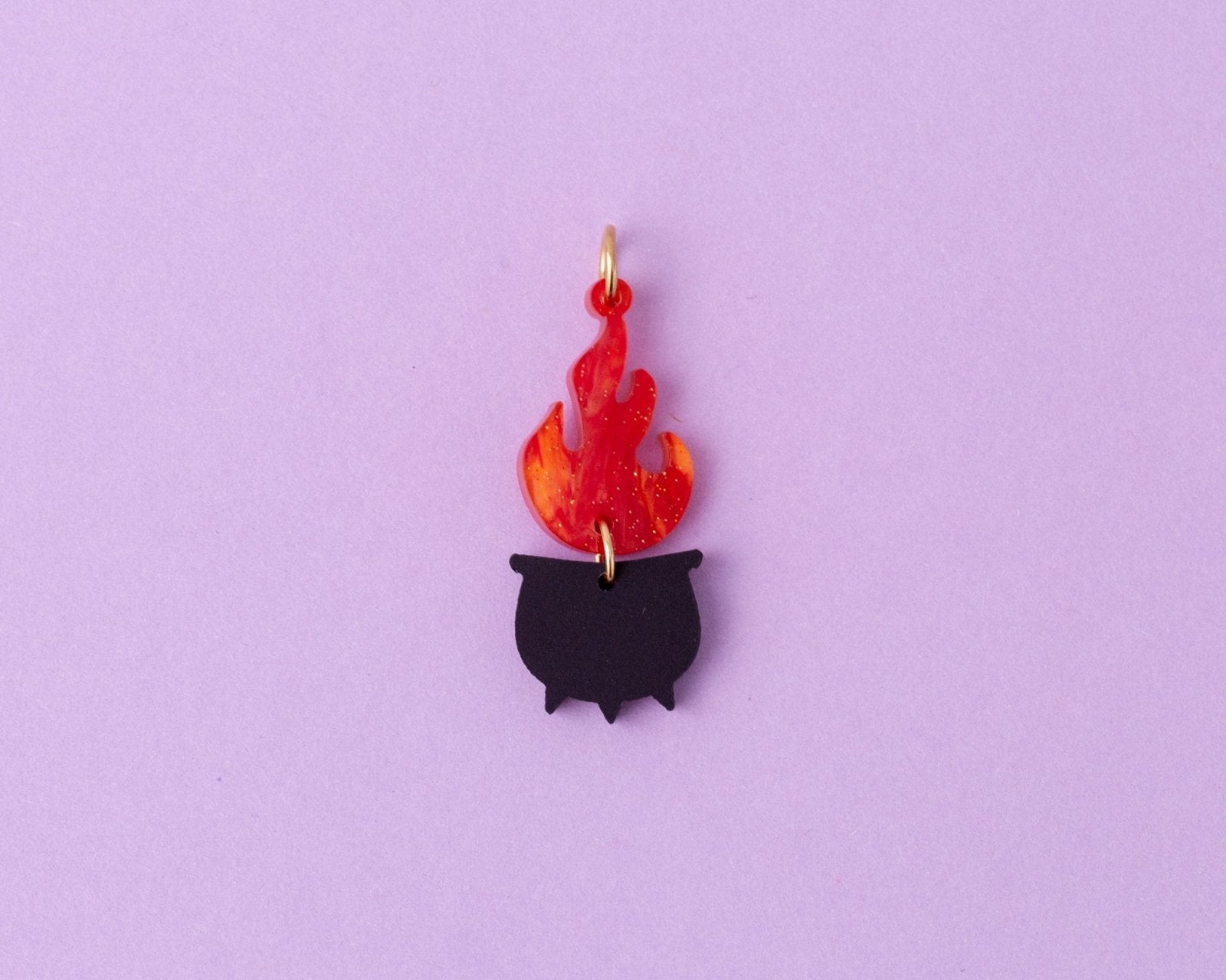 Einzelner Feuerroter Hexenkessel Anhänger - acutecolor