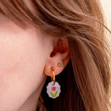 Einzelner ovaler Charm Anhänger mit Tulpen - acutecolor