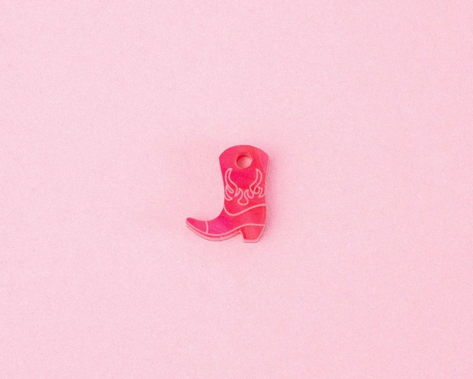 Einzelner pinker Cowboy Stiefel Anhänger - acutecolor