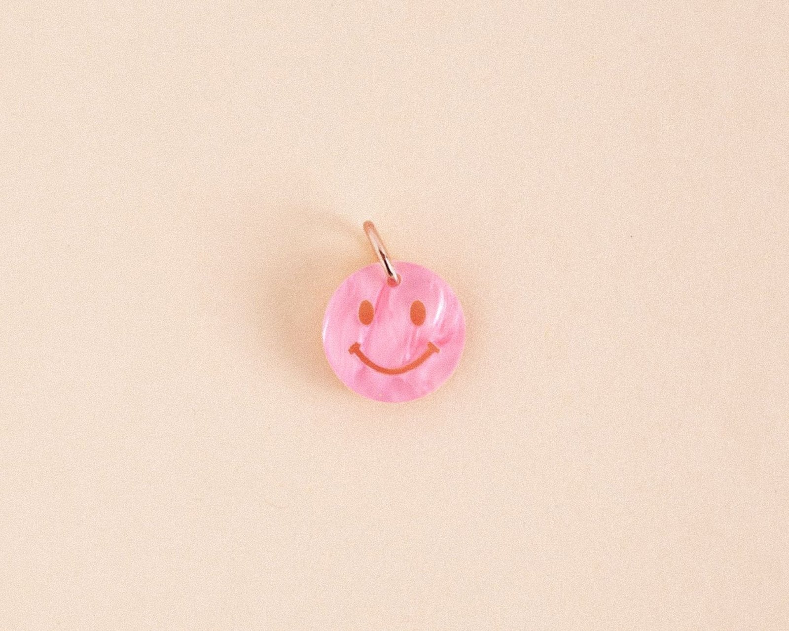 Einzelner Rosa Perlmutt Smiley Anhänger - acutecolor