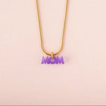 Elegante Kette mit Lila Mom Anhänger - acutecolor