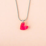 Elegante Kette mit pinkem Herz Anhänger - acutecolor