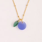 Kette mit Blaubeere und Blatt Anhänger - acutecolor