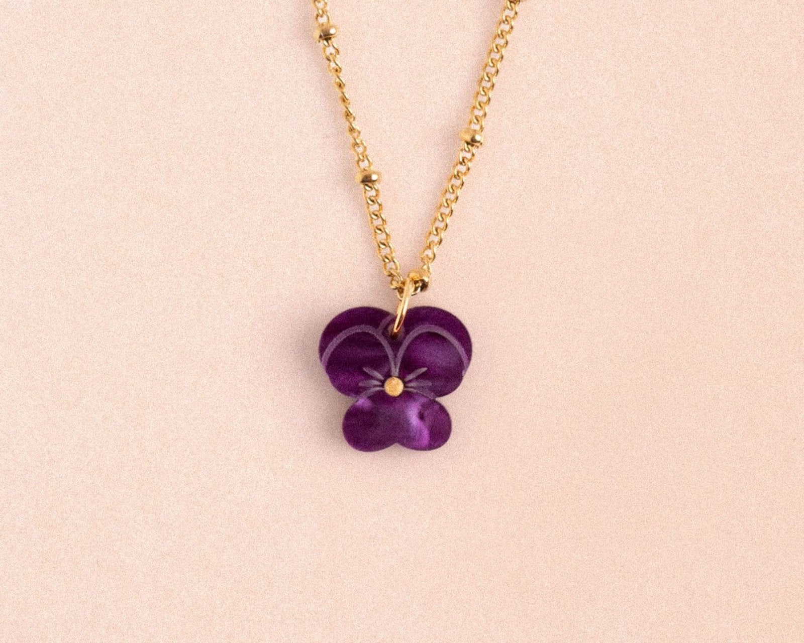 Kette mit Geburtsblume Februar - Veilchen - acutecolor