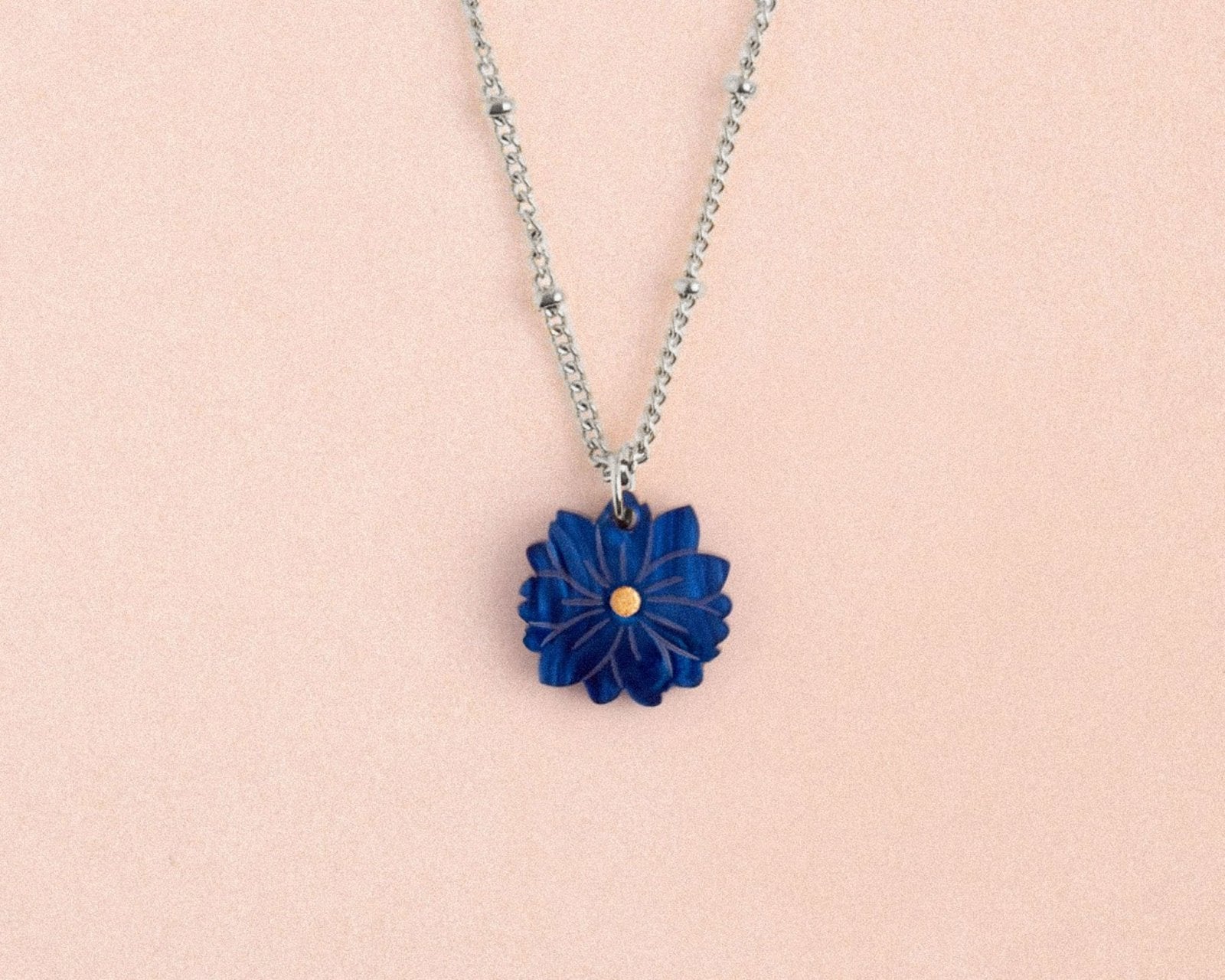 Kette mit Geburtsblume Juli - Rittersporn - acutecolor