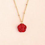 Kette mit Geburtsblume Juni - Rose - acutecolor