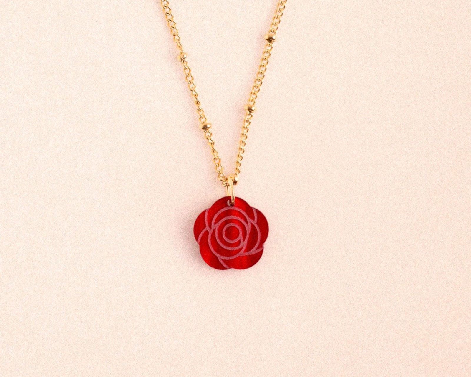 Kette mit Geburtsblume Juni - Rose - acutecolor