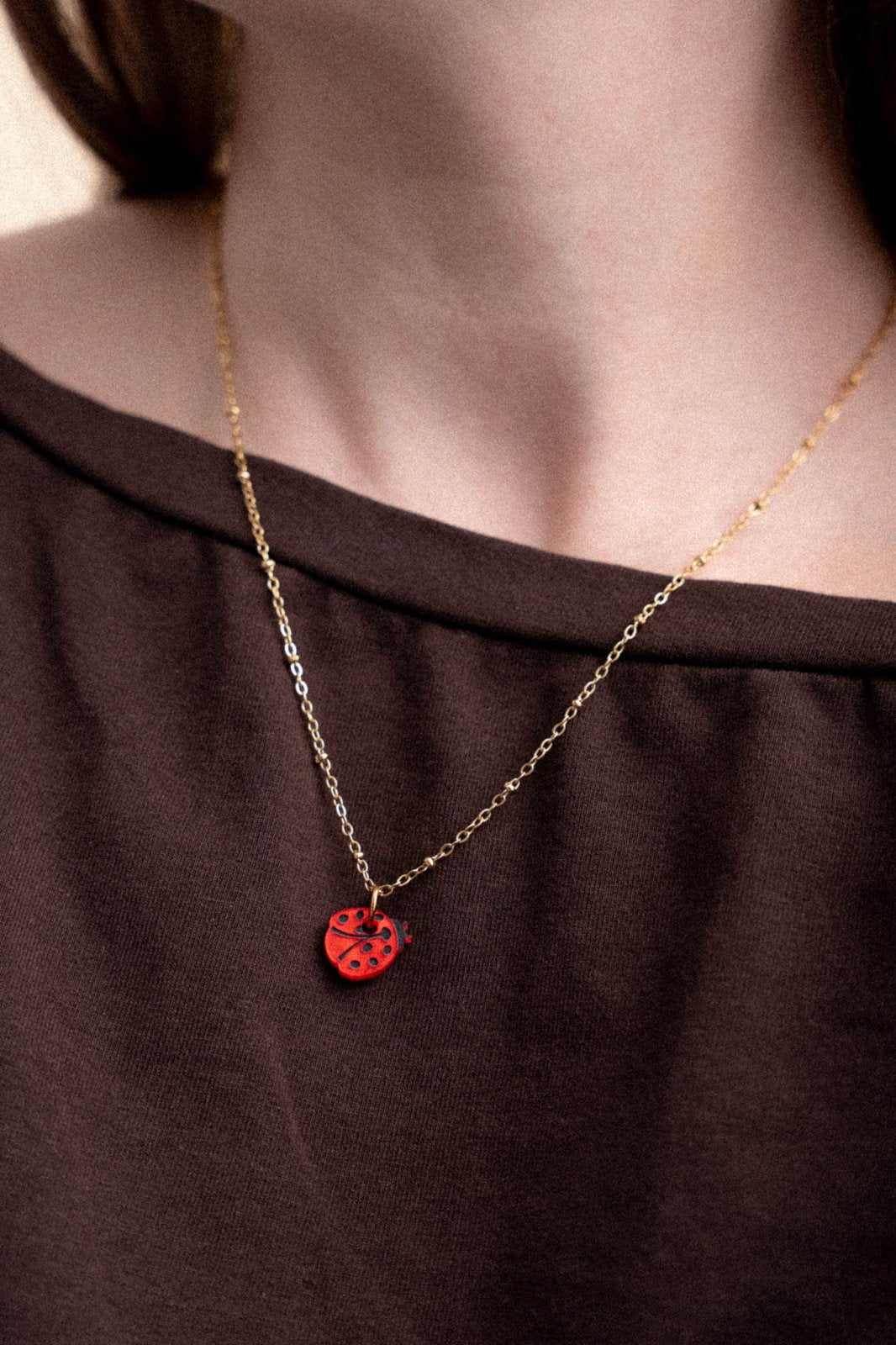 Kette mit Marienkäfer Anhänger - acutecolor
