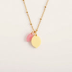 Kette mit Pastell Zitrone und Blatt Anhänger - acutecolor
