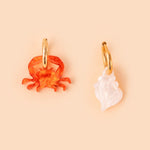 Krabbe und Muschel Ohrring Set - acutecolor