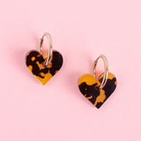 Leopard Heart Earrings