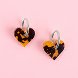 Leopard Heart Earrings