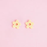 Midi Blumen Hoop Ohrringe in Buttergelb - acutecolor