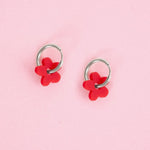 Midi Blumen Hoop Ohrringe in Poppy Red - acutecolor