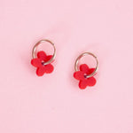 Midi Blumen Hoop Ohrringe in Poppy Red - acutecolor