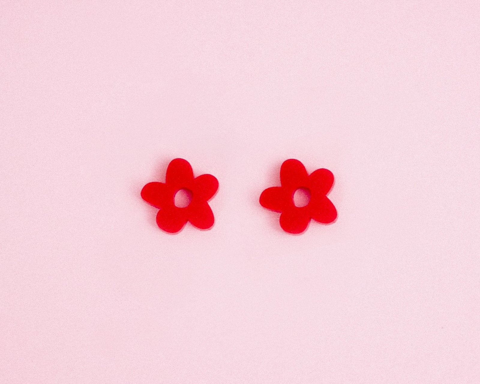 Midi Blumen Hoop Ohrringe in Poppy Red - acutecolor