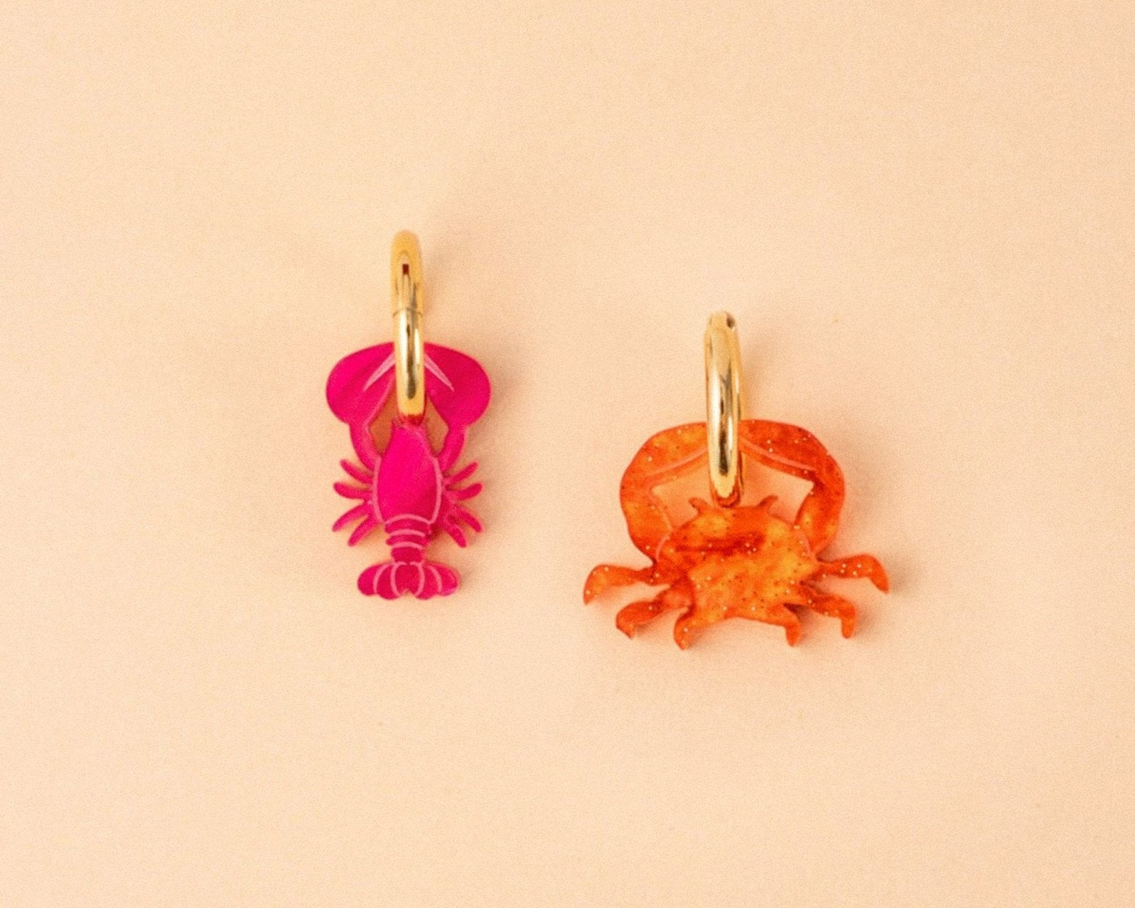 Mismatch Krabbe und Hummer Ohrring Set - acutecolor