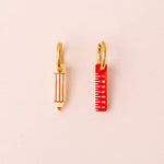 Mismatch Stift und Lineal Ohrring Set - acutecolor