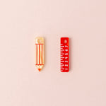 Mismatch Stift und Lineal Ohrring Set - acutecolor