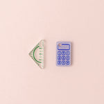 Mismatch Taschenrechner und Geodreieck Ohrring Set - acutecolor