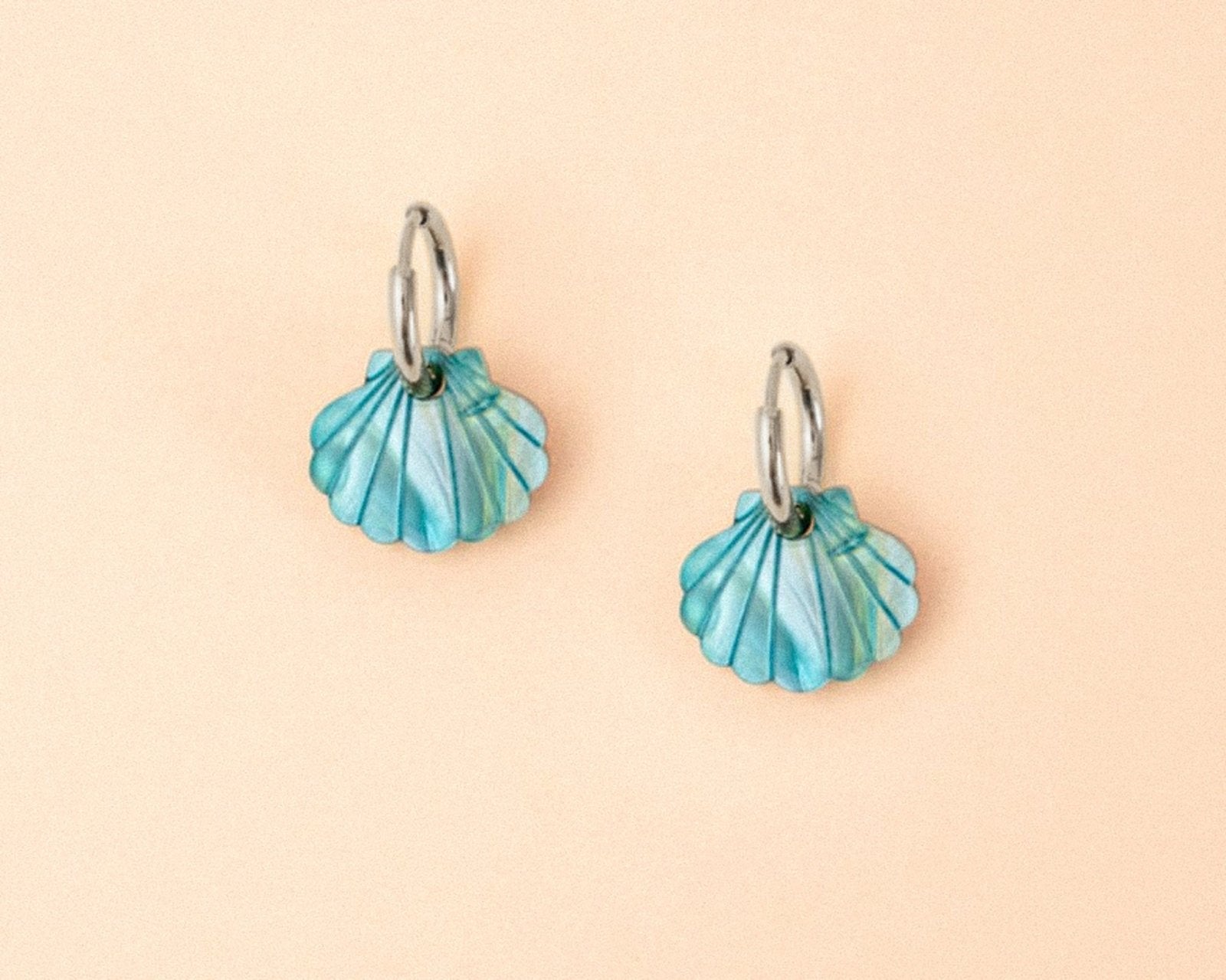 Muschel Ohrring Set in Türkis - acutecolor