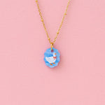 Ovale Charm Kette mit Gans - acutecolor