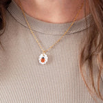 Ovale Charm Kette mit Marienkäfer - acutecolor