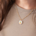 Ovale Charm Kette mit Orange - acutecolor