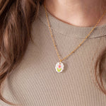 Ovale Charm Kette mit Tulpe - acutecolor