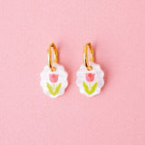 Ovale Charm Ohrringe mit Tulpen - acutecolor