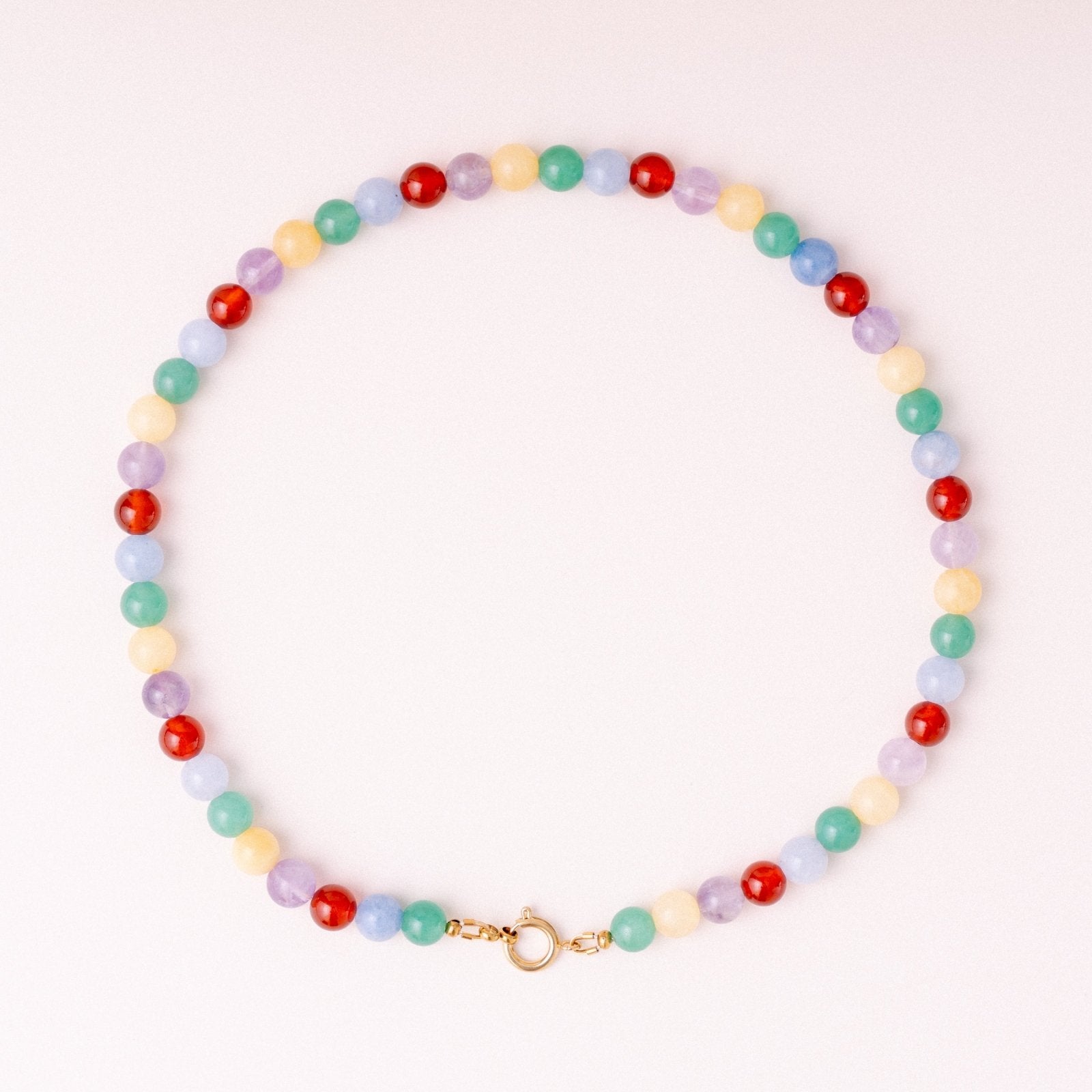 Perlenkette mit Charm Verschluss - Rainbow - acutecolor