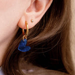 Saphirblaue Herzen Ohrringe - acutecolor