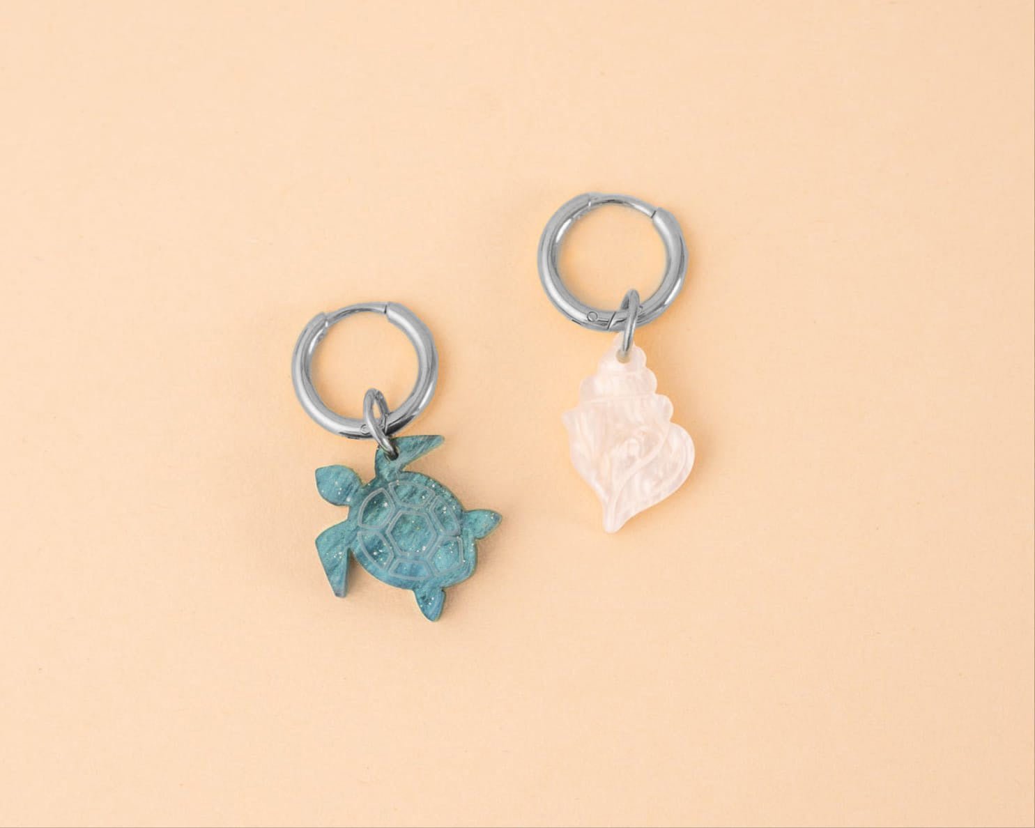 Schildkröte und Muschel Ohrring Set - acutecolor