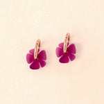 Squiggly Blumen Ohrring Set in Plum - acutecolor