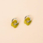 Wavy Shape Ohrring Set in Matcha - acutecolor