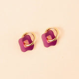 Wavy Shape Ohrring Set in Plum - acutecolor