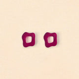 Wavy Shape Ohrring Set in Plum - acutecolor
