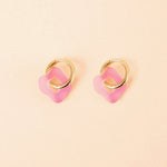 Wavy Shape Ohrring Set in Rosa - acutecolor