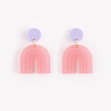 Colorbock 'Arch' arch stud earrings in raspberry + lilac