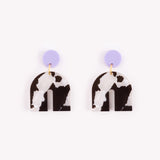 Colorbock 'Arch' Arch Stud Earrings in Spotted + Violet