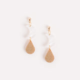 Crescent moon earrings in gold and mother of pearl