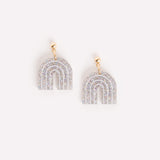 'Arch' arch stud earrings in holo confetti