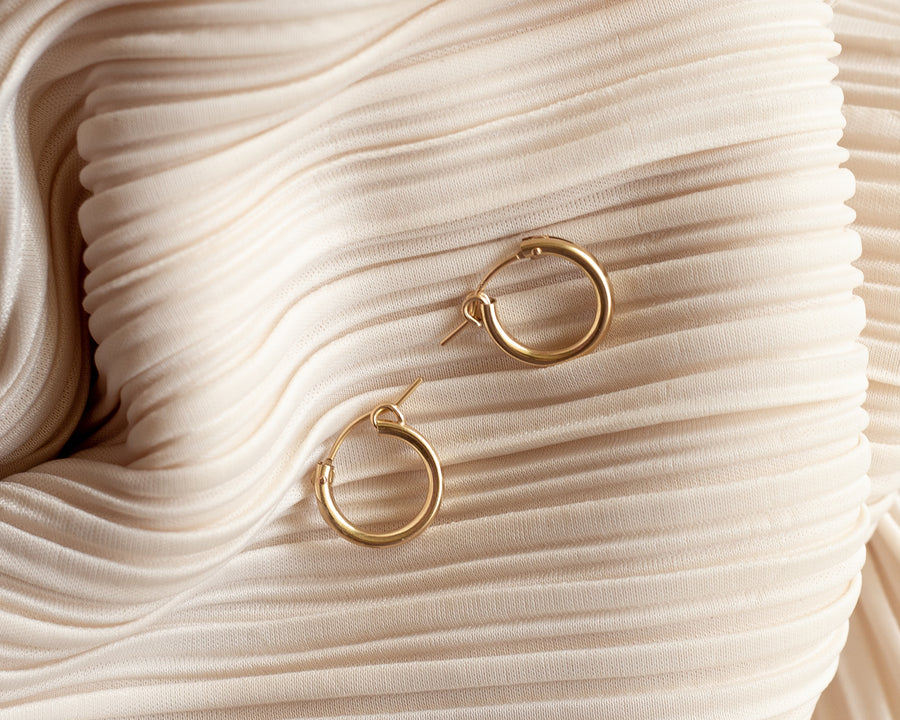 Luxe Hoops aus Recycling-Gold Vergoldung für Anhänger mit Ring