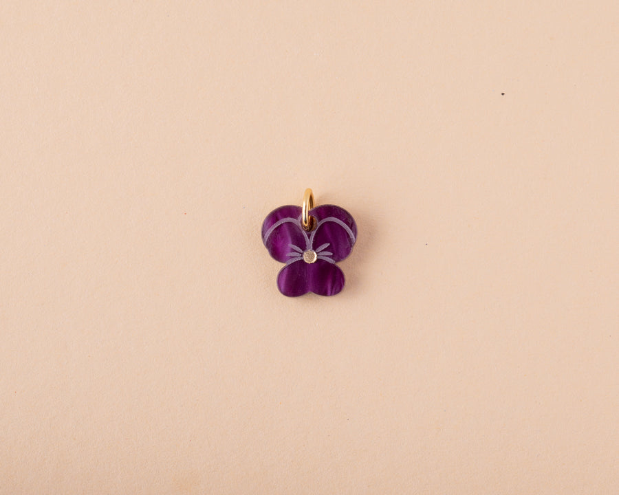 Geburtsblume Februar Mix + Match Einzelner Veilchen Anhänger